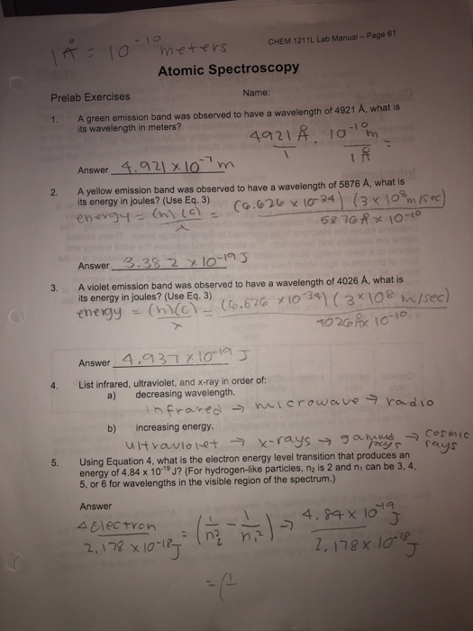 Solved 10 Chem 1211l Lab Manual Page 61 Meters Atomic S Chegg Com