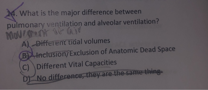 Solved 14. What is the major difference between pulmonary | Chegg.com