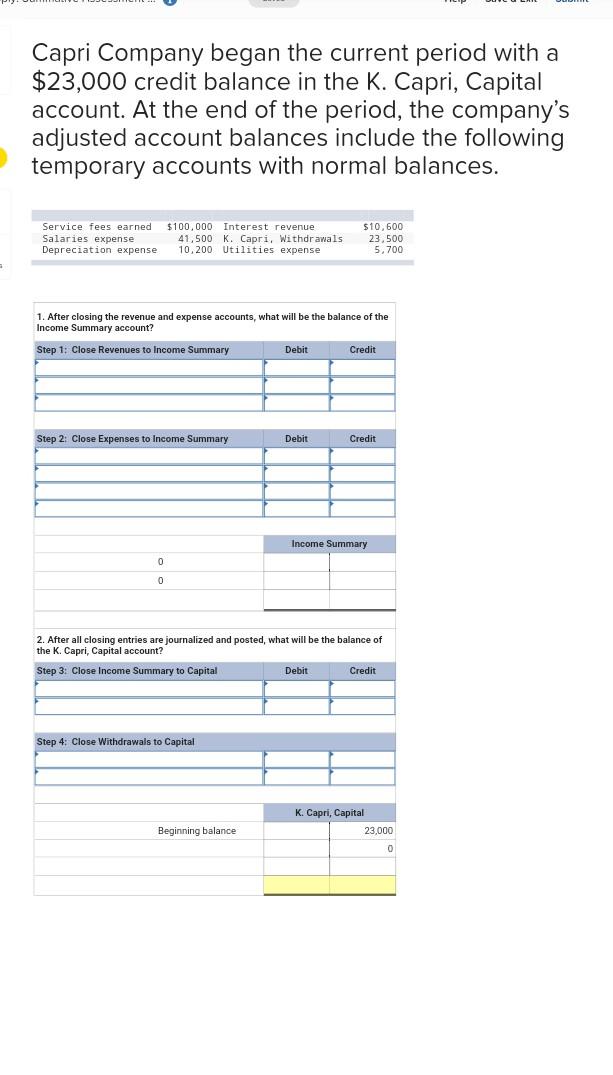 Solved Capri Company began the current period with a $23,000 | Chegg.com