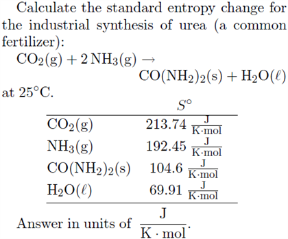 standard entropy change