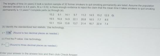 Solved The length of time (in years) it took a random sample | Chegg.com