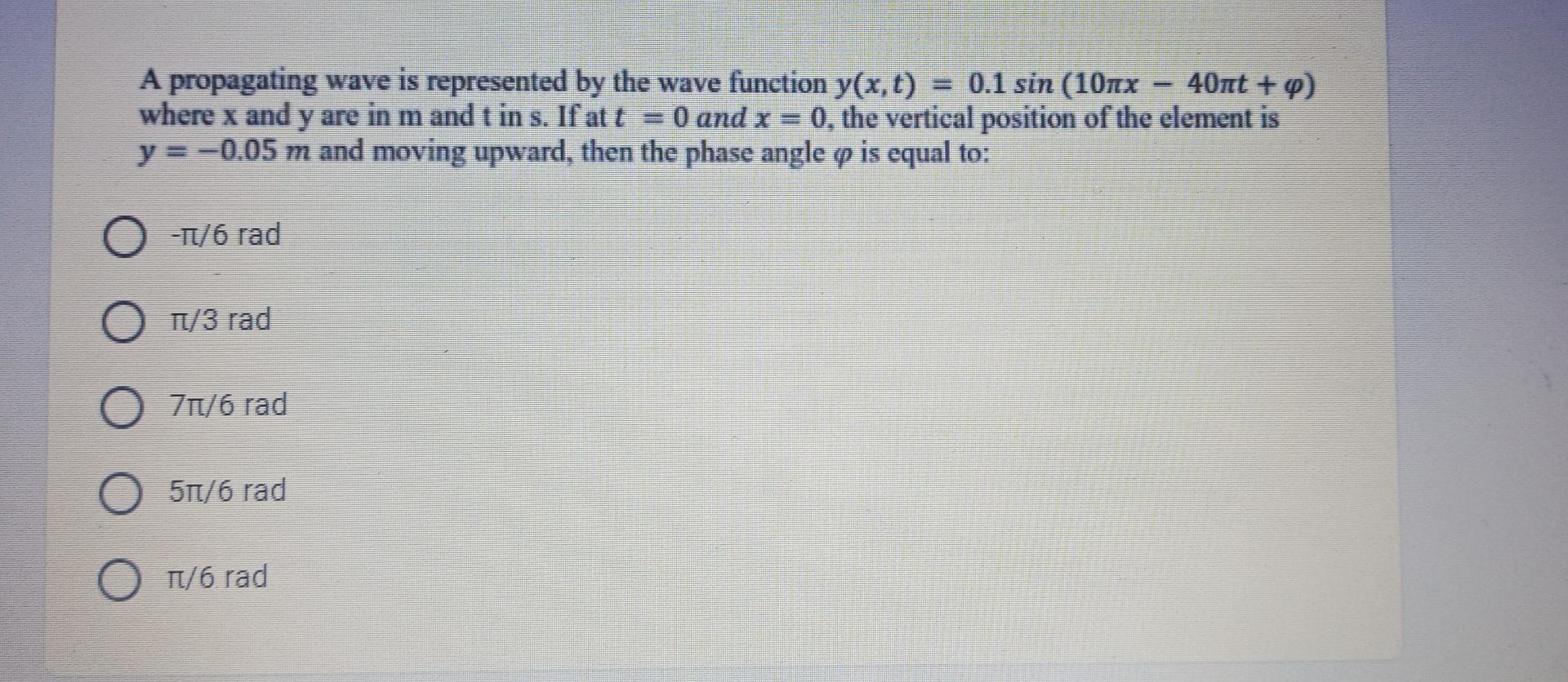 Solved A propagating wave is represented by the wave | Chegg.com