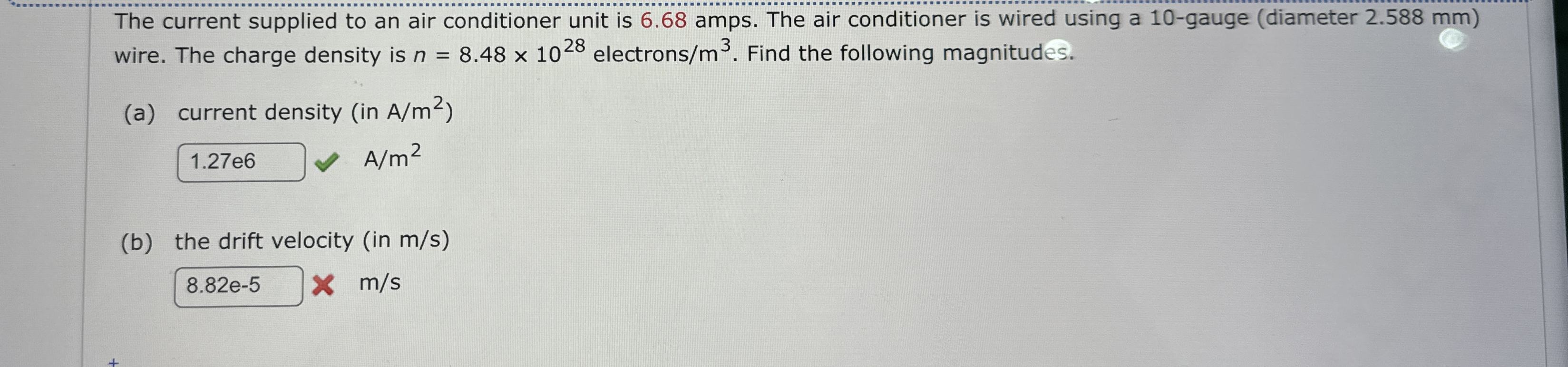 Solved The current supplied to an air conditioner unit is