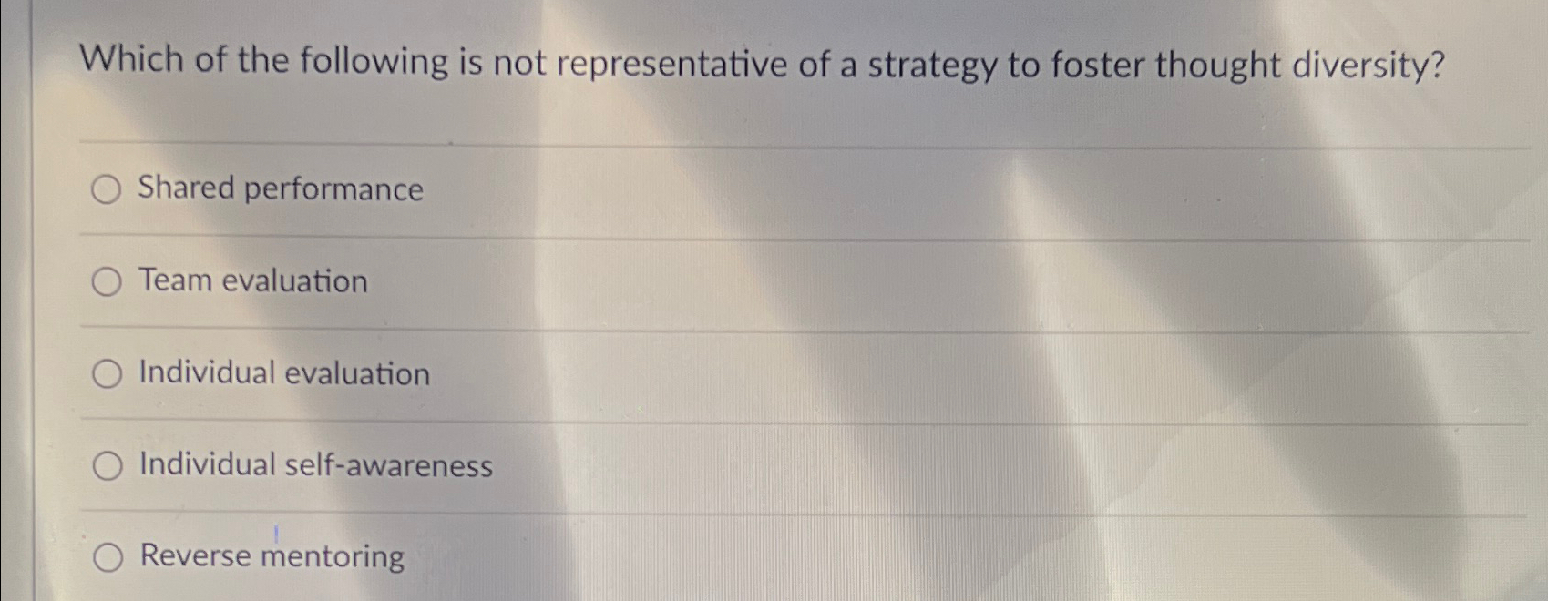 Solved Which of the following is not representative of a | Chegg.com