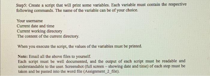 Solved Steps: Create a script that will print some | Chegg.com