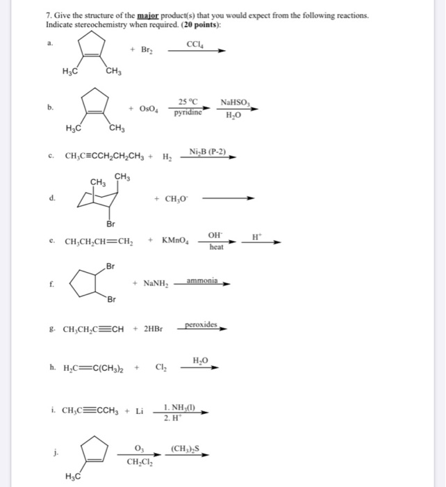 Solved 7. Give the structure of the major product(s) that | Chegg.com