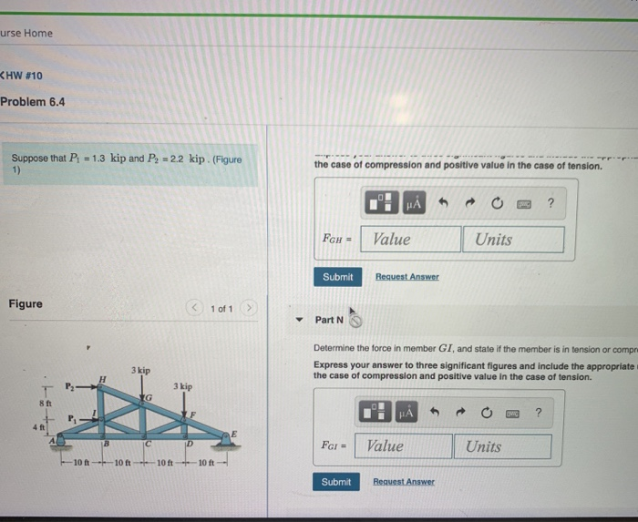 Solved Determine the force in member CI, and state if the | Chegg.com