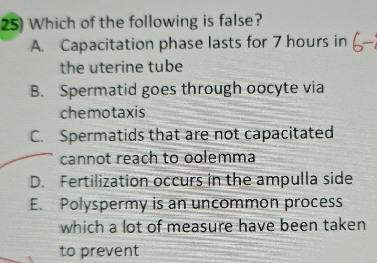 Solved Which Of The Following Is False?A. ﻿Capacitation | Chegg.com