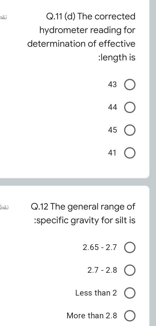 Solved Q.11 (d) The corrected hydrometer reading for