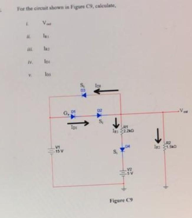 Solved For the circuit shown in Figure C9. Calculate i. Vout | Chegg.com
