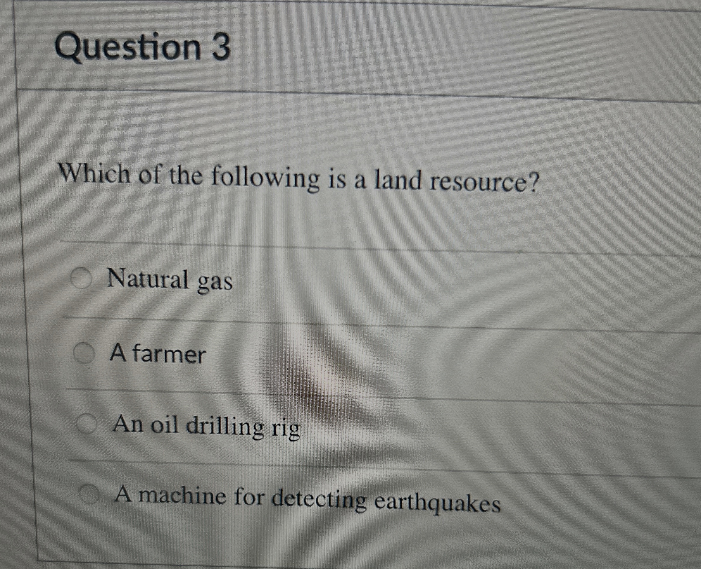 Solved Question 3Which of the following is a land | Chegg.com