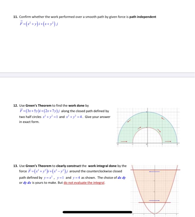 Finding Work Over Variable Path Solved 11. Confirm whether the work performed over a smooth | Chegg.com