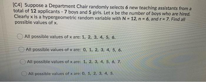 Solved (C5} Suppose x is a random variable best described by | Chegg.com