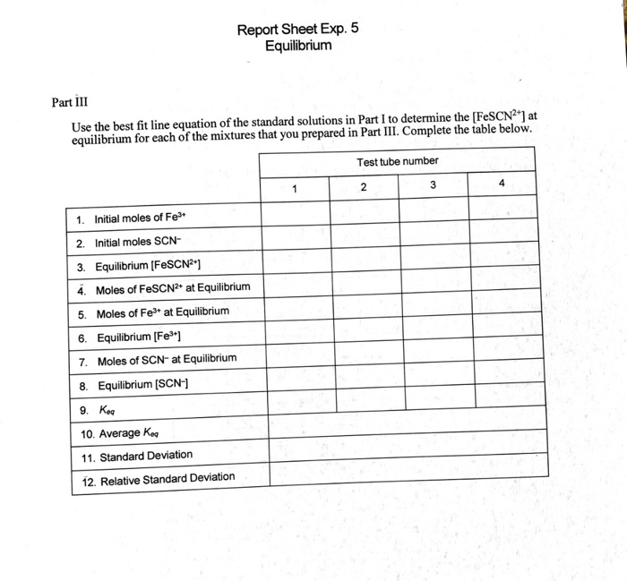 Solved Chem 182: Experiment 5 The Determination of an | Chegg.com