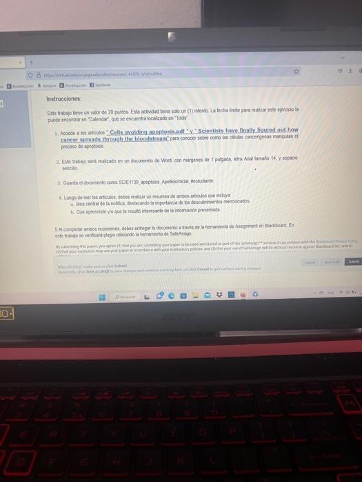 Initrucciotes. Este trabigo lene un valot do 20 ponbs. Esta actwided tene solo un (7) intenh. La lecha linte para reatra esie