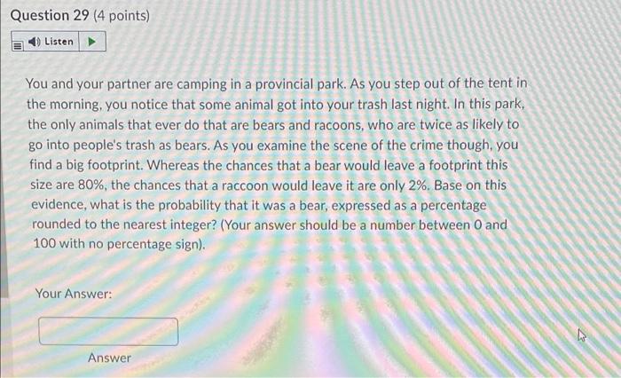 Solved Question 29 (4 points) 4) Listen You and your | Chegg.com