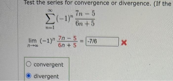Solved Test the series for convergence or divergence. (If | Chegg.com
