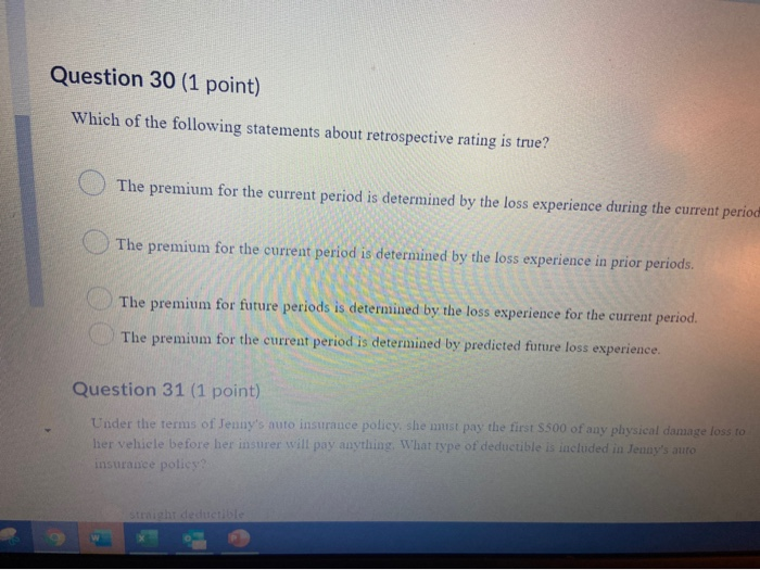 Solved Question 30 (1 point) Which of the following | Chegg.com