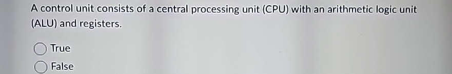 Solved A Control Unit Consists Of A Central Processing Unit Chegg Solved A Control Unit Consists Of A Central Processing Unit Chegg