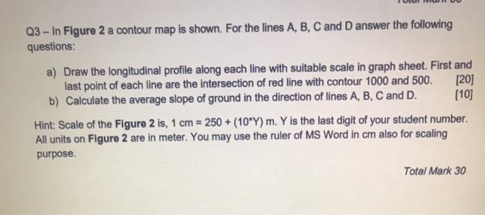 Solved Q3 - In Figure 2 a contour map is shown. For the | Chegg.com