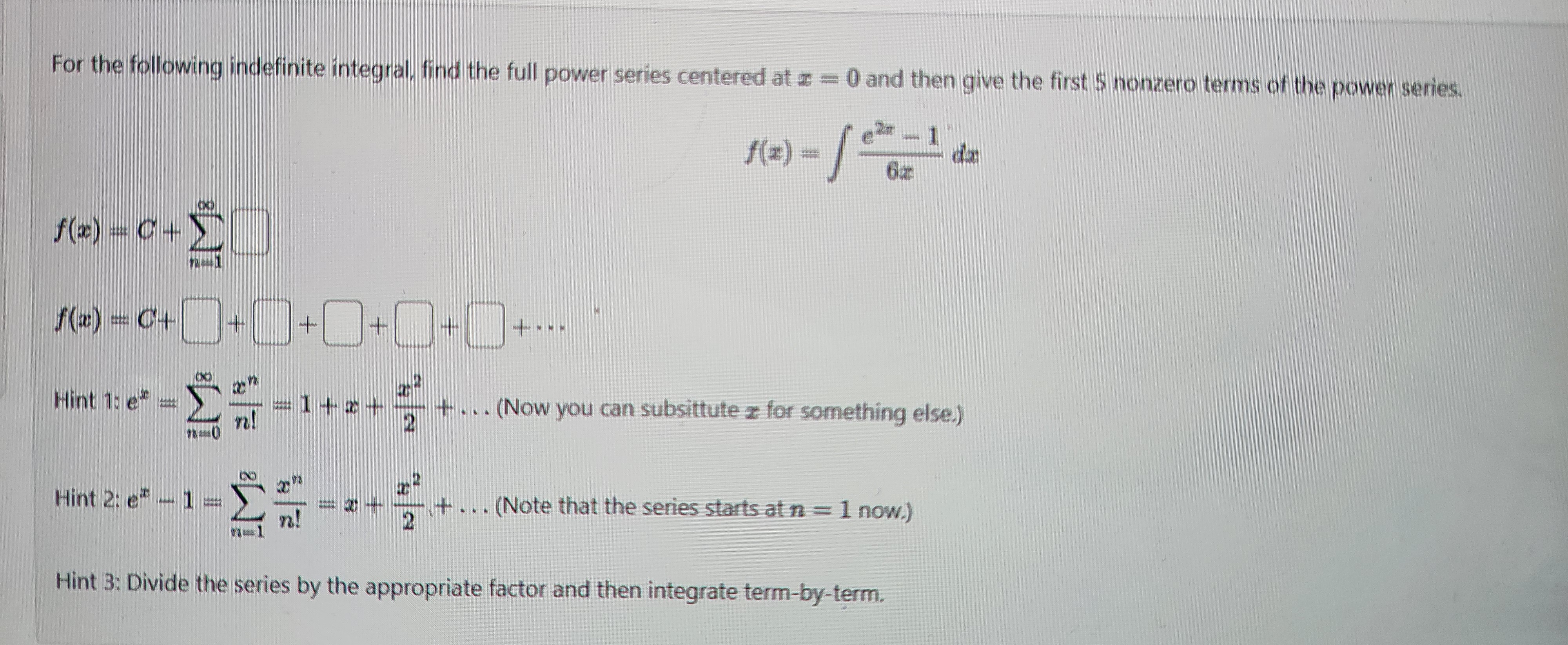 Solved For the following indefinite integral, find the full | Chegg.com