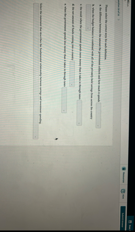 Solved Please select the correct term for each definition.a. | Chegg.com