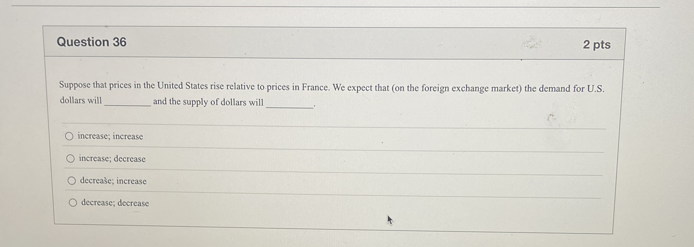 Solved Question 36Suppose that prices in the United States | Chegg.com