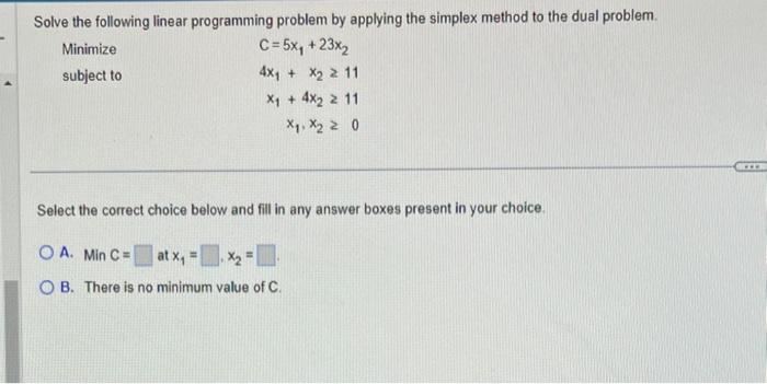 Solved Solve the following linear programming problem by | Chegg.com