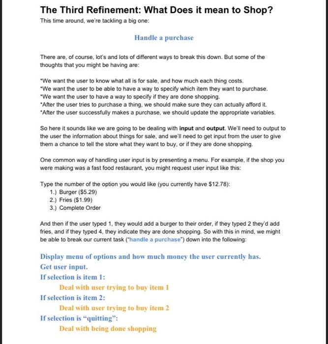 Solved Homework 2: Shopping Spree Summary You will create a | Chegg.com