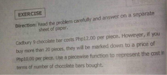 Solved EXERCISE Direction: Read the problem carefully and | Chegg.com