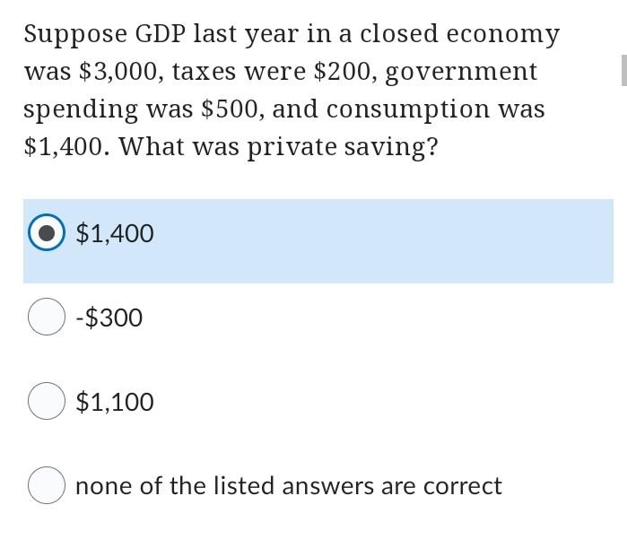 Solved Suppose GDP last year in a closed economy was $3,000, | Chegg.com