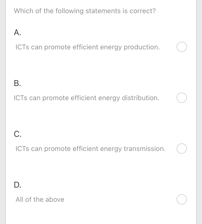 Which Of The Following Statements Is Correct?A.ICTs | Chegg.com