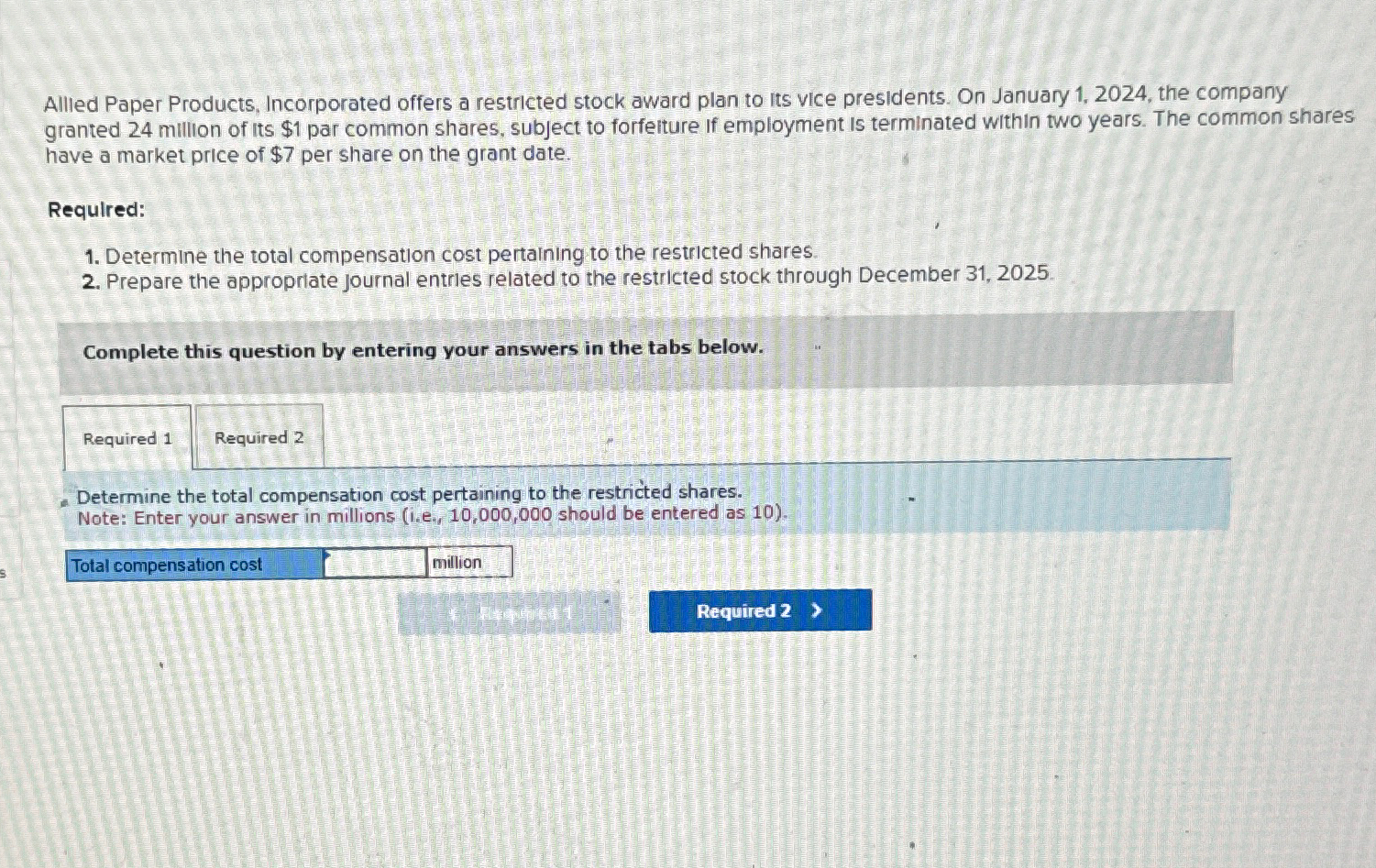 Solved Allied Paper Products, Incorporated offers a