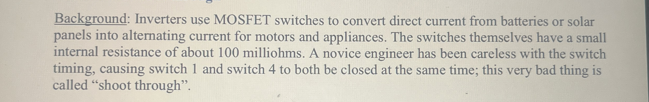 Solved Background: Inverters use MOSFET switches to convert | Chegg.com