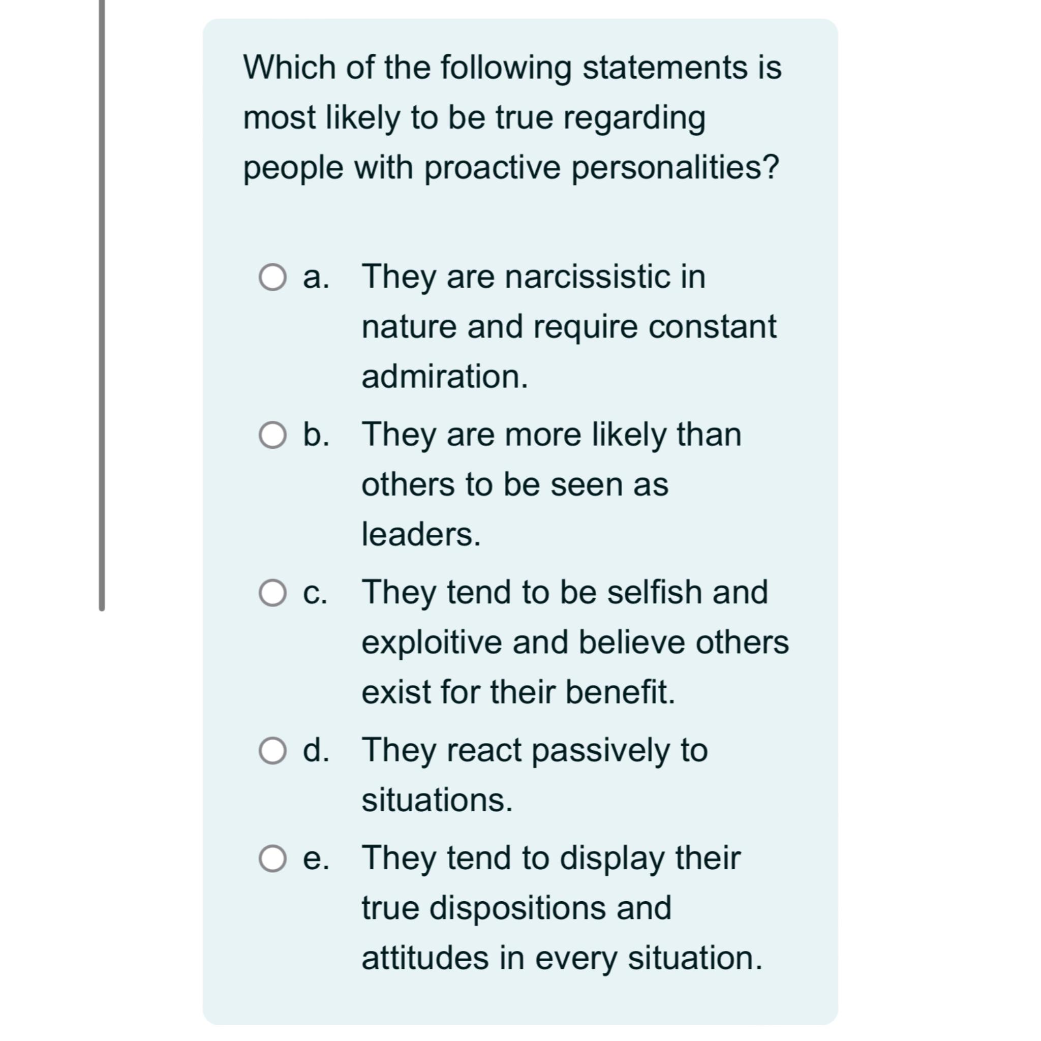 Solved Which of the following statements is most likely to | Chegg.com