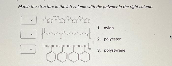 Solved Match the structure in the left column with the | Chegg.com
