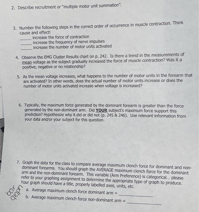 Solved 2. Describe recruitment or "multiple motor unit