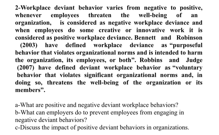 workplace deviance