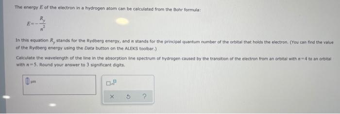 Solved The energy E of the electron in a hydrogen atom can | Chegg.com