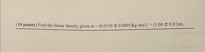 Solved (10 points) Find the linear density given | Chegg.com