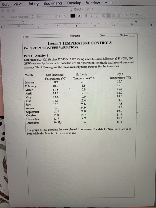 Solved 2 Lesson 7 TEMPERATURE CONTROLS Part 1 NORMAL LAPSE