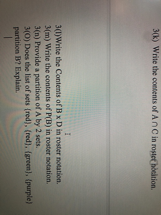 Solved Problem 3. (2 Points Each) Let A, B, C And D Be The | Chegg.com