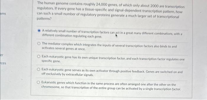 Solved The Human Genome Contains Roughly 24,000 Genes, Of | Chegg.com