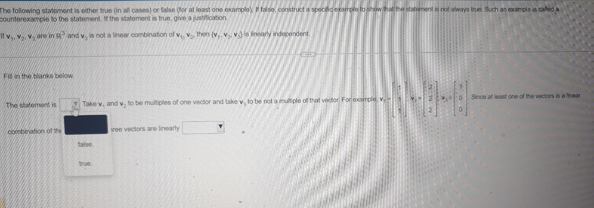 Solved The following statement is either true (in all cases) | Chegg.com