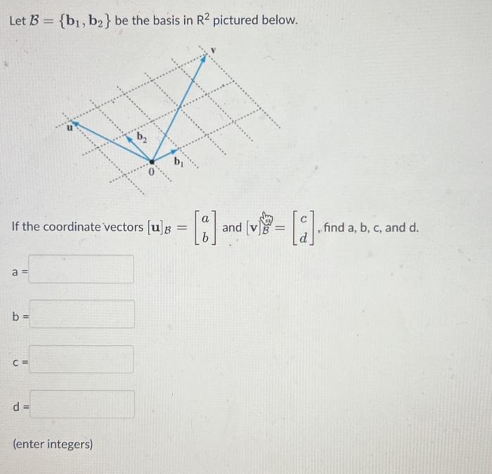 Solved Let B={b1,b2} Be The Basis In R2 Pictured Below. If | Chegg.com