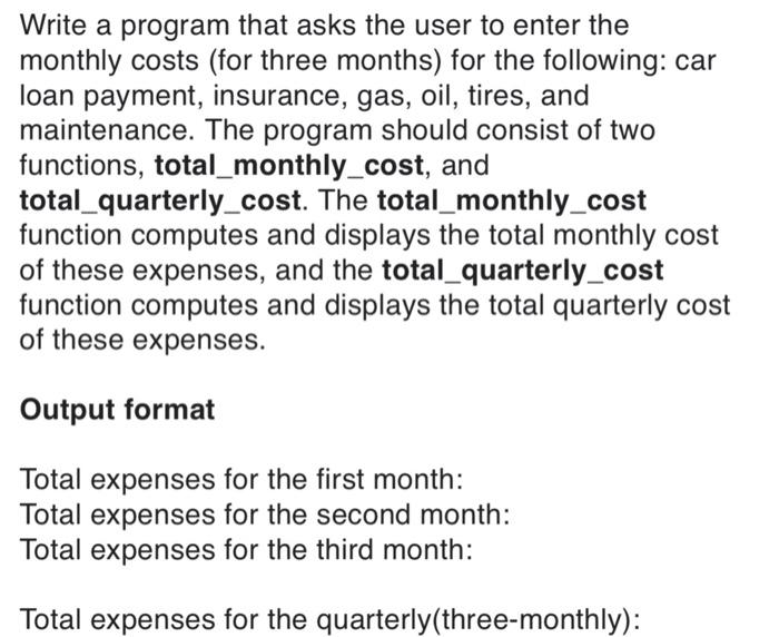 Solved Write a program that asks the user to enter the
