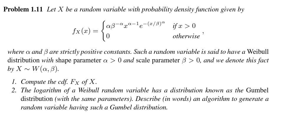 Solved Problem 1.11 Let X be a random variable with | Chegg.com