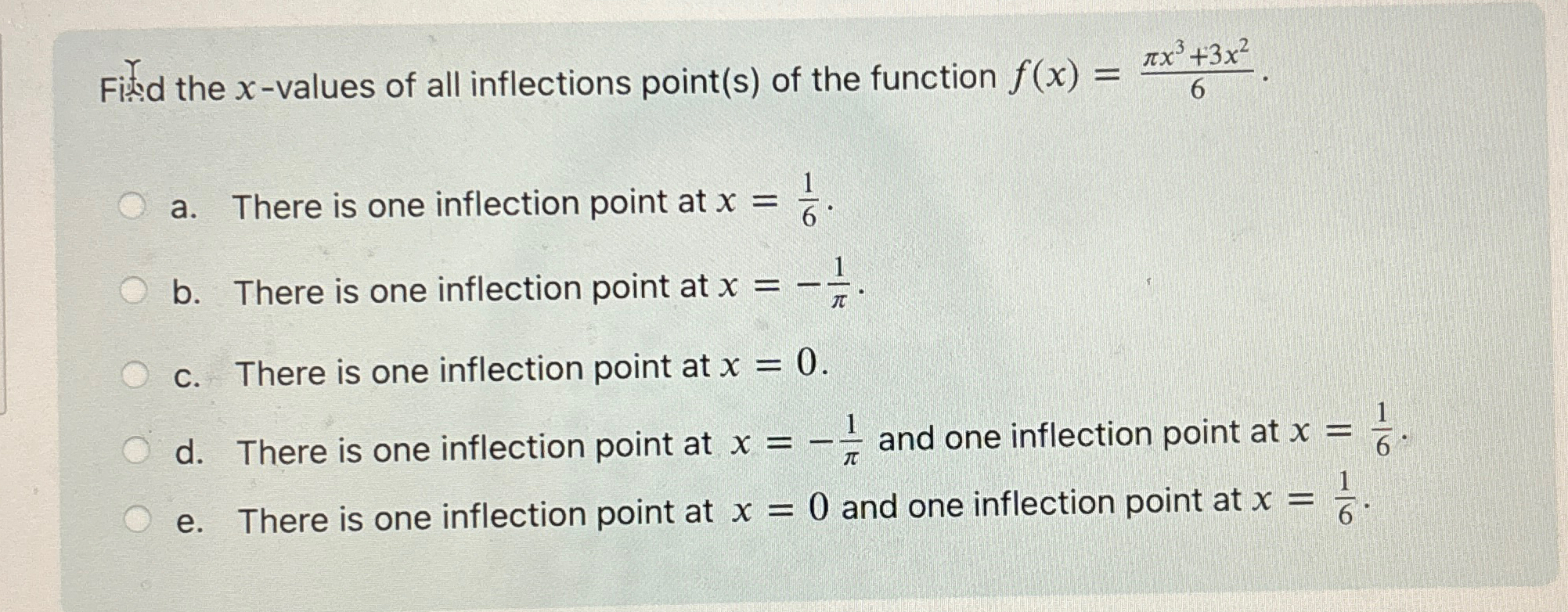 Solved Fitad the x-values of all inflections point(s) ﻿of | Chegg.com