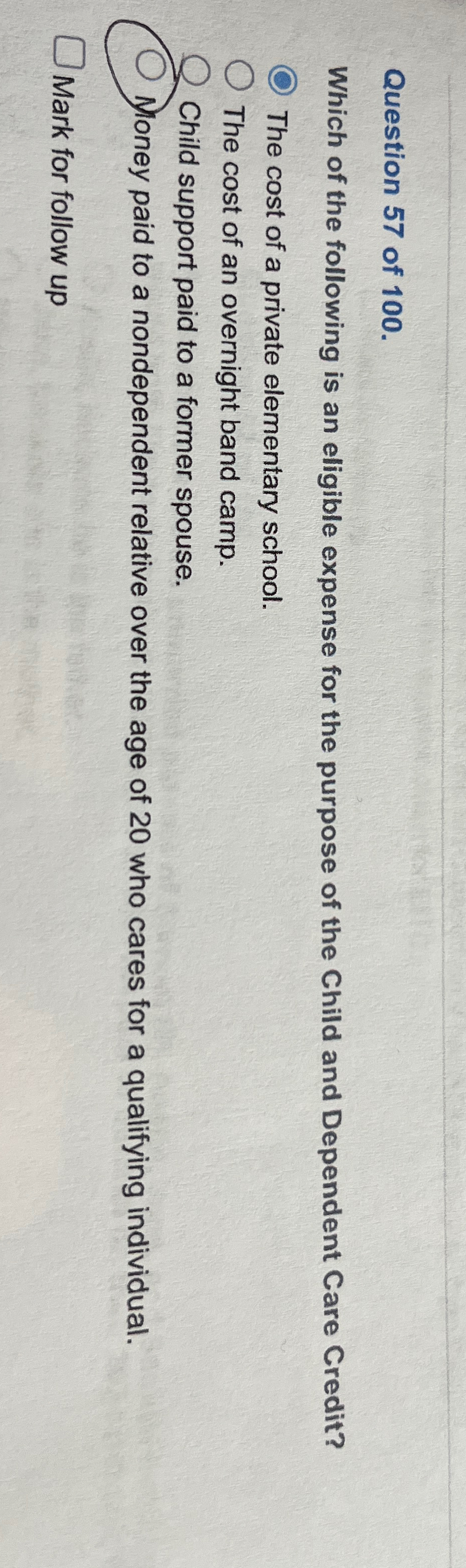 Solved Question 57 ﻿of 100.Which of the following is an | Chegg.com