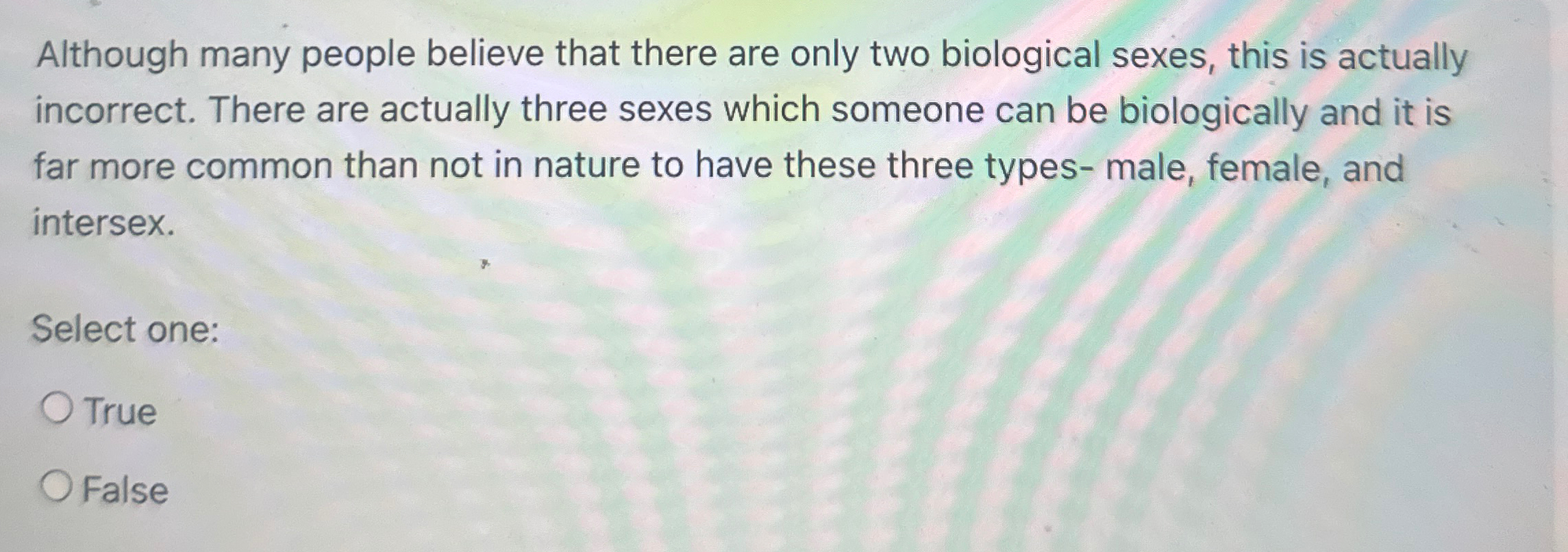 Solved Although many people believe that there are only two | Chegg.com